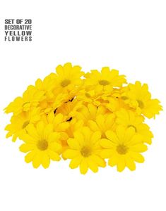 20 stk Gule Dekorasjonsblomster 