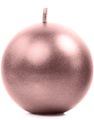 Metallisk Rose Gullfarget Kuleformet Stearinlys 6 cm