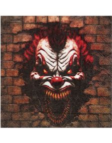 20 stk Killer Clown Servietter 33x33 cm