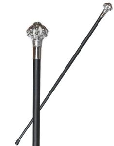 Svart Stokk i Metall med Krone - 93 cm - Høy Kvalitet