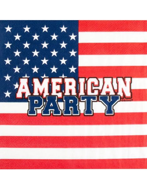 20 stk American Party Servietter 3-Lags 33x33 cm