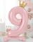 Lys Rosa Tall Folieballonger med Krone 84 cm