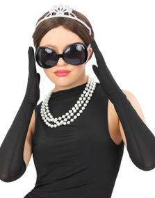 Tiffany Diva Kit med Solbriller, Plastikk Tiara, Perle Halsbånd og Lange Hansker