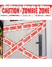 Caution Zombie Zone - Sperrebånd i Plast 6 meter