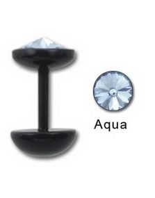 Light Blue Diamond - Svart Fake Piercing