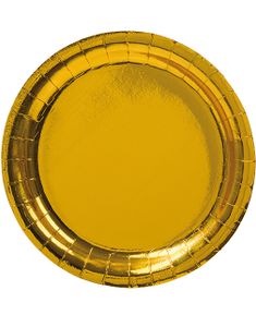 8 stk Metallisk Gullfarget Papptallerkener 23 cm