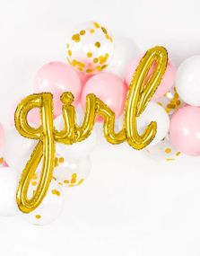 Girl - Gullullfarget Folieballonger 30 cm