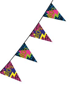 6 Meter 80-talls Banner med Vimpler - Back to the 80's 