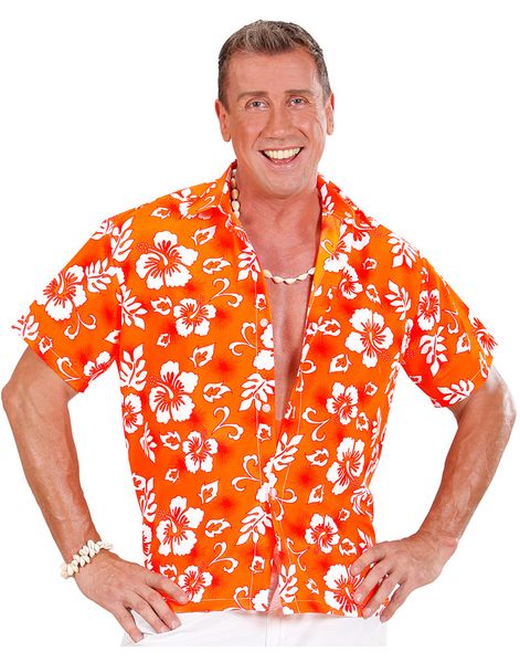 Orange Hawaii Kostymeskjorte