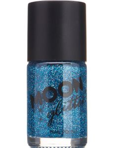 Blå Neglelakk med Holografisk Glitter