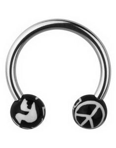 Peace Øyenbrynspiercing - Black - 1.2 x 10 mm