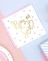 20 stk Gender Reveal Servietter med Gullfoliert Boy or Girl? Tekst - 33x33 cm