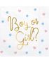 20 stk Gender Reveal Servietter med Gullfoliert Boy or Girl? Tekst - 33x33 cm