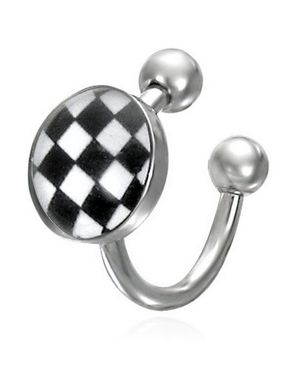 Øyenbrynspiercing med Sjakkmønster - 1,2 x 8 mm