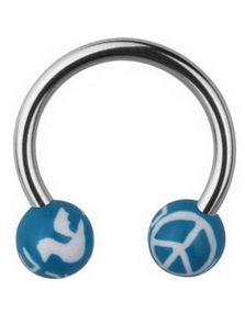 Peace Øyenbrynspiercing - Blue - 1.2 x 10 mm