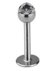 Labret med Glitrende Grå Stener