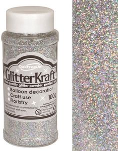 Sølvfarget Hobbyglitter 100 gram