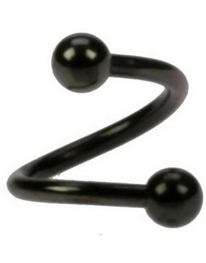 Twister - 1,2 x 8 mm Svart Øyenbrynspiercing