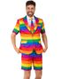 Regnbuefarget Dress med Shorts og Kortermet Skjorte til Herre - Suitmeister - XX-Large