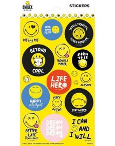 17 stk Forskjellige Klistremerker med Smileys og Glitter