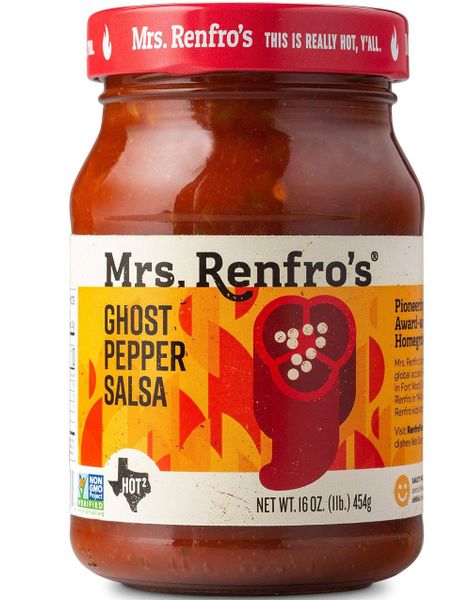 Mrs. Renfro's Ghost Pepper Salsa - Kjempesterk Salsasaus med Ghost Pepper 454 gram (USA Import)