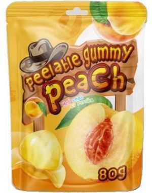 Syrico Peelable Gummy Peach - Skrellbare Små Geléfersken 80 gram