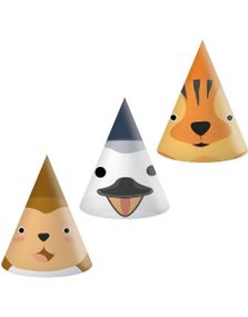 6 stk Dyrevenn Partyhatter Mix