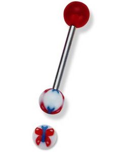Red Butterfly - Tungepiercing