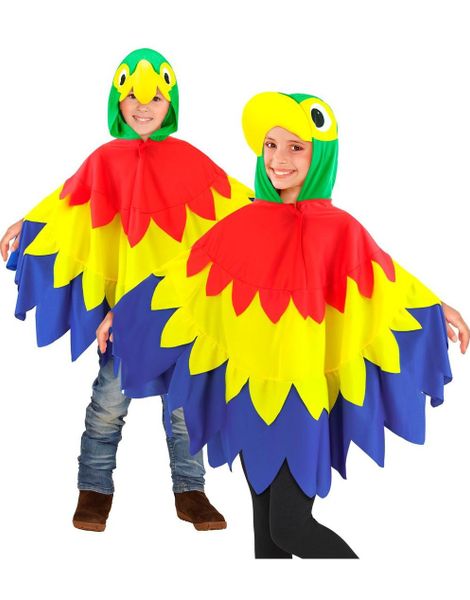 Papegøye Poncho Kostyme til Barn