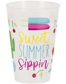 6 stk Sweet Summer Sippin Plastkrus 473 ml