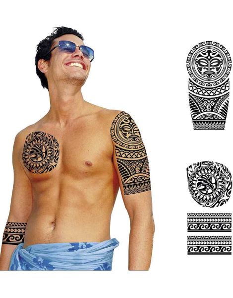 3 stk Store Midlertidige Tribal Tatoveringer