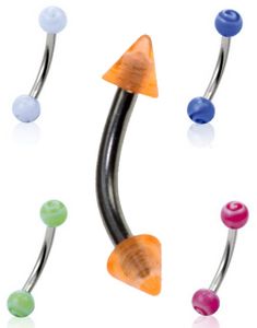 5 stk Øyenbrynspiercinger i Akryl - 1.2 x8 mm - Pakketilbud