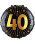 Jubileum Folieballong - Rund Svart og Gullfarget Folieballong 46 cm