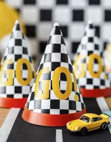 6 stk Go! Racing Partyhatter 13 cm