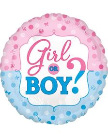 Girl or Boy? - Rund Folieballong til Gender Reveal 43 cm