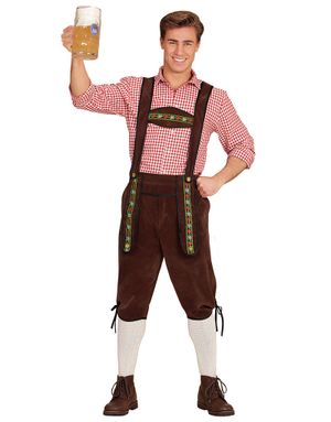B-VARE! Brun Lederhosen med Seler - XL