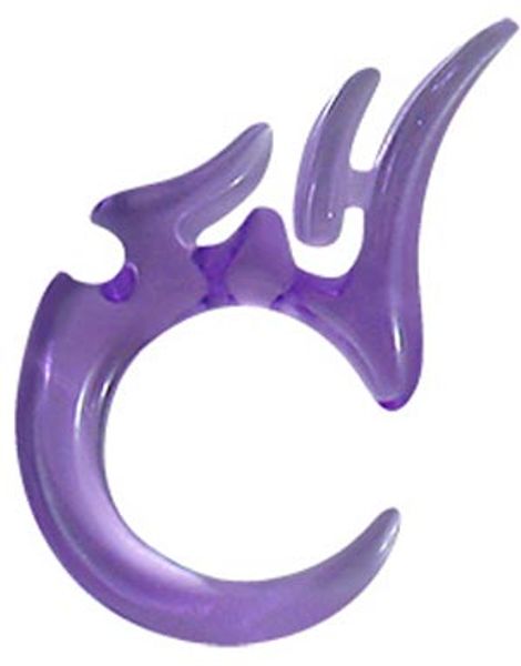 Gjennomsiktig Lilla Dragon Claw Expander Ørepiercing i Akryl 3 mm