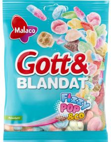 Godt og Blandet Fizzy Pop - Forskjellige Sure og Brusende Vingummibiter 130 gram
