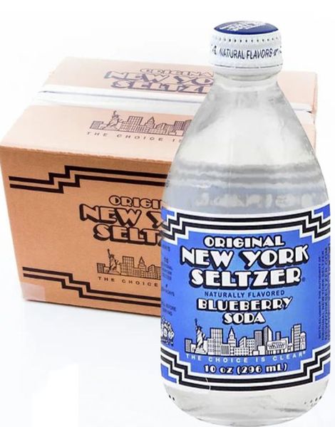 12 stk Original New York Seltzer Blueberry Soda - Brus med Blåbærsmak - Hel Eske 3,55 liter (USA)