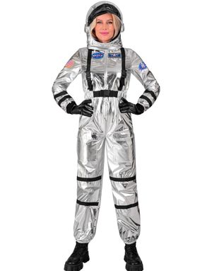 Sølvfarget Astronaut Damekostyme