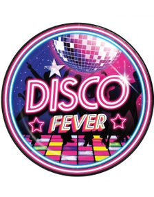 6 stk Papptallerkener 23 cm - Disco Fever