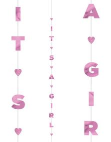Its a Girl - Rosa Metallisk Ballonghale 182 cm