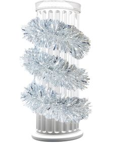 Ekstra Stor og Fyldig Sølvfarget Glitter-Girlander til Juletre og Rekkverk 180x10 cm