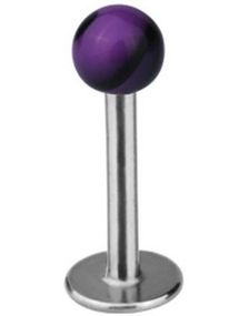 Magic Stone - Labret med Lilla og Svart Kule