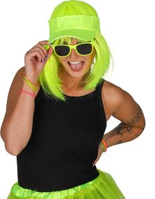 Kostymebriller i Wayfarer-Stil - Neon Gule