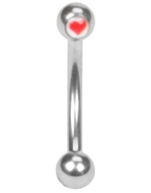 Classic Red Heart - 1.2 mm x 8 mm Øyenbrynspiercing