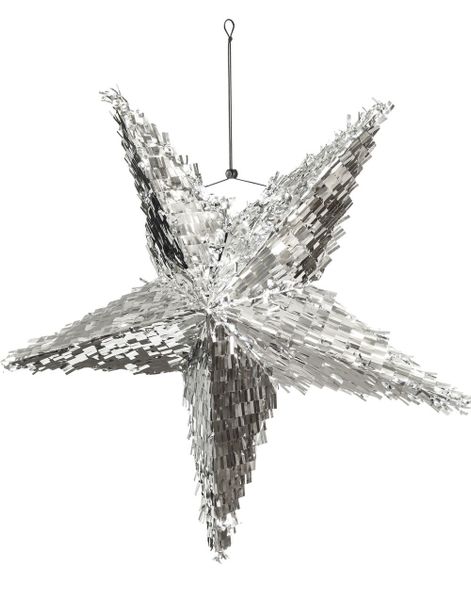 Sølvfarget Stjerne Pull Pinata 68x68x30 cm