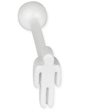 Man Figure - Hvit Tungepiercing