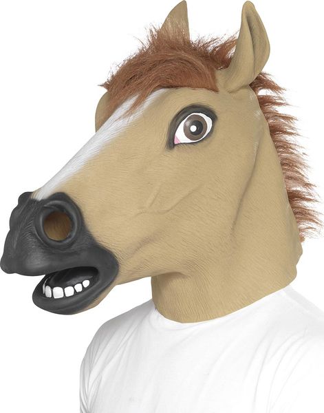 Hestehode med Hår - Latex Maske 
