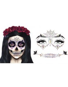Calavera Sølvfarget Ansiktsstener / Smykker